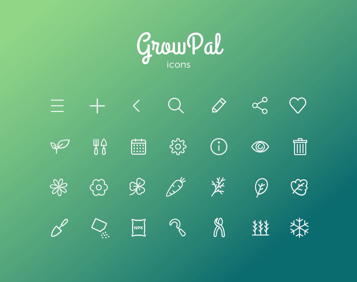A grid of line icons drawn to a shared stroke weight and corner radius.